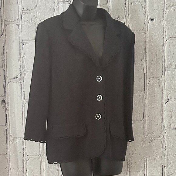 St. John Collection | Crochet Scallop Trim Jacket - Picture 1 of 16